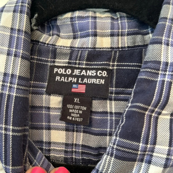 Polo Jeans Co. Ralph Lauren 100% Cotton Plaid Comfy Button Down Size XL - Picture 4 of 7
